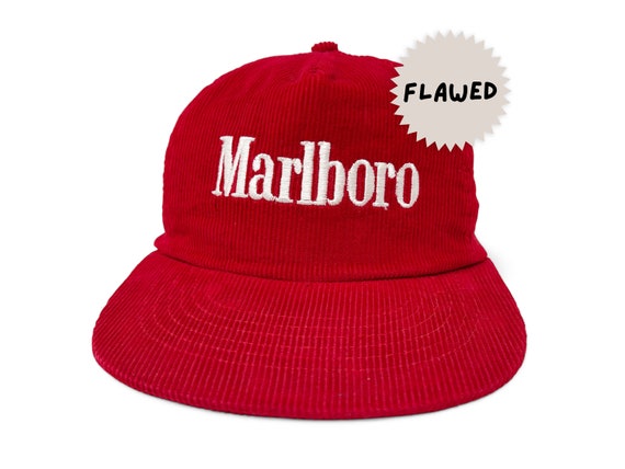 Vintage Marlboro Hat 90s Corduroy Snapback Cap Ci… - image 1