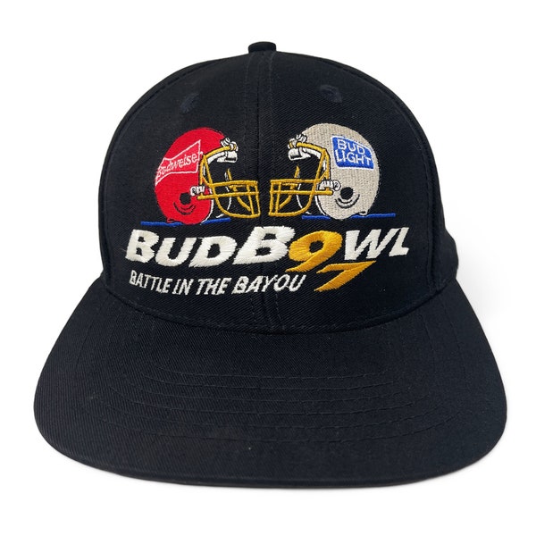 Vintage Budweiser Hat 90s Snapback Cap Bud Bowl Bud Light Beer H20
