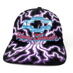 Vintage Chevy Thunder Hat 90s Chevrolet Lightning Snapback Cap H24