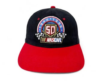 Vintage NASCAR Racing Hat 90s Snapback Cap 50th Anniversary H28