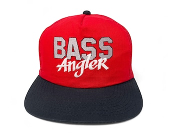 Vintage Fishing Hat Bass Angler 80s 90s Snapback Trucker Cap H10