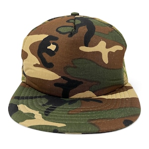 Vintage Camo Cap • 80er 90er Jahre Camouflage Snapback Trucker Cap • Jagd Blank