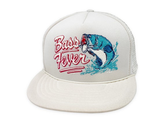 Vintage Fishing Hat Bass Fever 80s Snapback Trucker Cap H06 -  UK