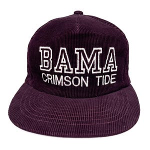 Gorra vintage de Alabama, años 80 y 90, de pana, estilo snapback, Bama Crimson Tide, NCAA H22