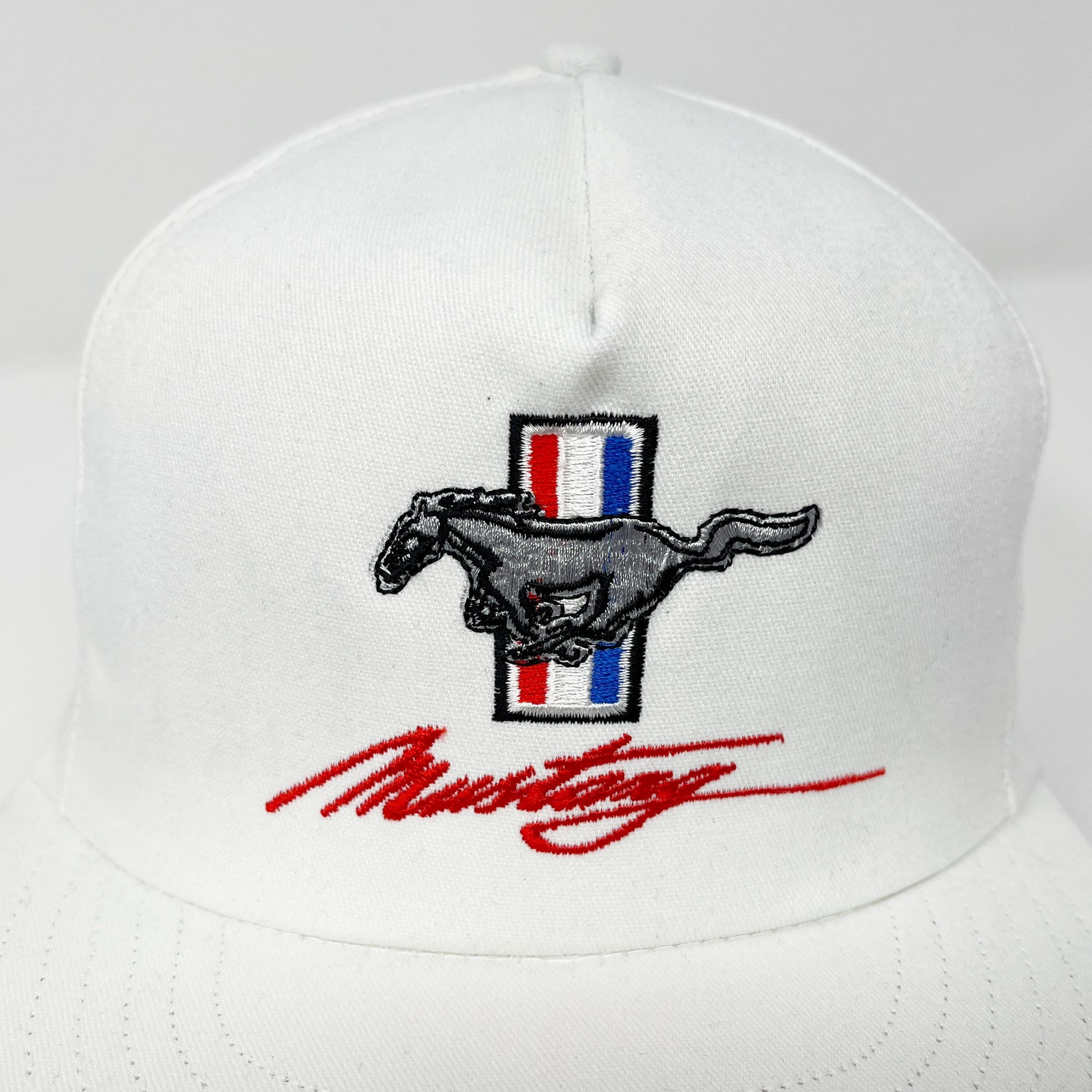 Vintage Ford Mustang Hat 80s 90s Snapback Cap Racing White  display picture 3