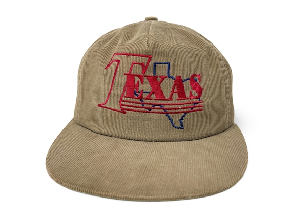 Vintage Texas Hat 80s 90s Snapback Corduroy Cap H… - image 1