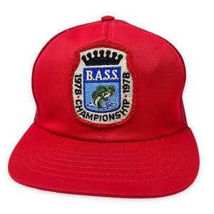 Vintage Bass Fishing Championship Hat 70s 1978 Snapback Trucker Cap Fishing Bass Anglers Sportsman Society Bassmaster Classic H17