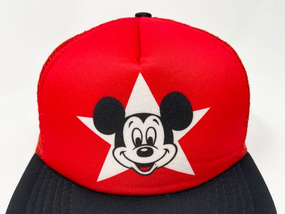 Vintage Mickey Mouse Trucker Hat 80s 90s Snapback Cap Disney H05