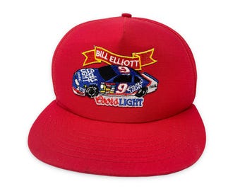 Vintage Coors Light Racing Hat 90s NASCAR Bill Elliott Snapback Cap H08