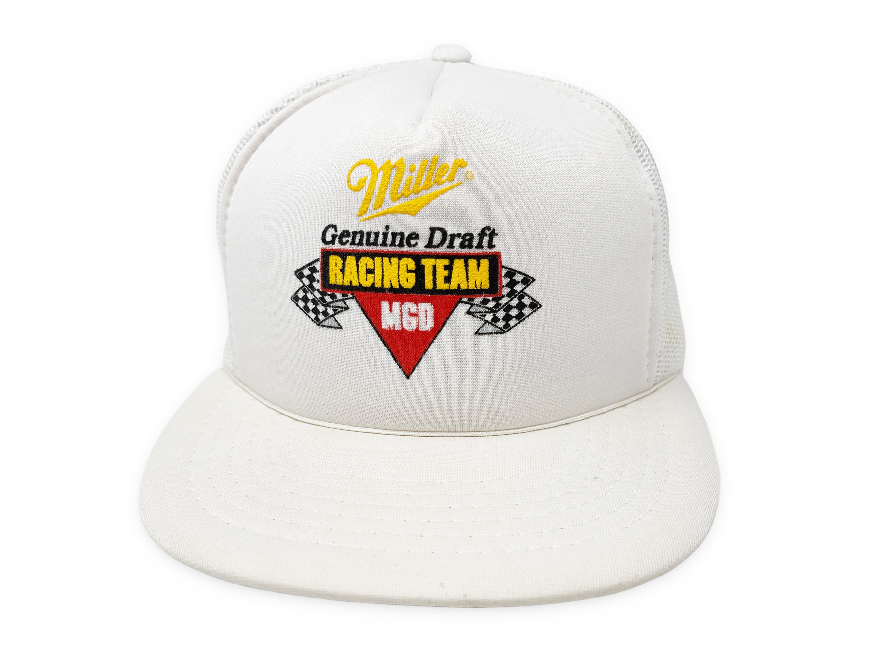 Vintage Miller Genuine Draft Racing Hat 80s NASCAR Beer Trucker