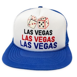 Vintage Las Vegas Hat 80s 90s Gambling Casino Snapback Trucker Cap H18
