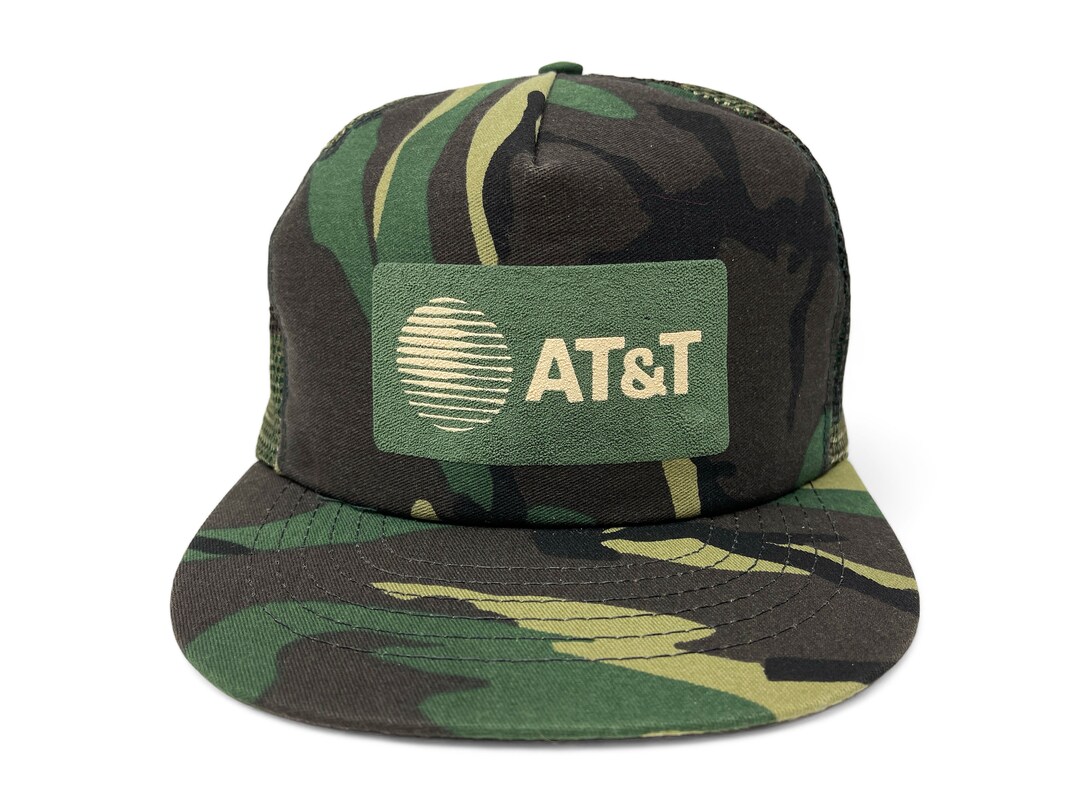 Vintage AT&T Hat 80s 90s Camo Camouflage Snapback Trucker Cap H22 - Etsy