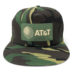 Vintage AT&T Cap 80er 90er Camo Camouflage Snapback Cap H22