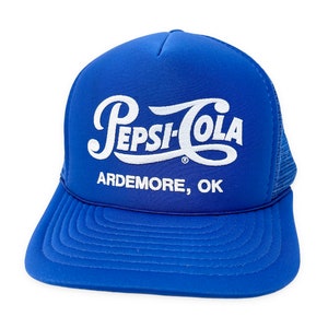 Vintage Pepsi Cola Trucker Hat 80s 90s Snapback Cap Ardmore Oklahoma H07