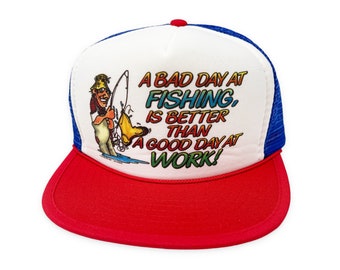 Vintage Fishing Hat 80s 90s Hook Line and Sinker Pro Team Snapback