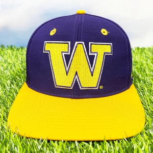 Vintage Washington Huskies Hat 90s Fitted Cap The Game NCAA H13