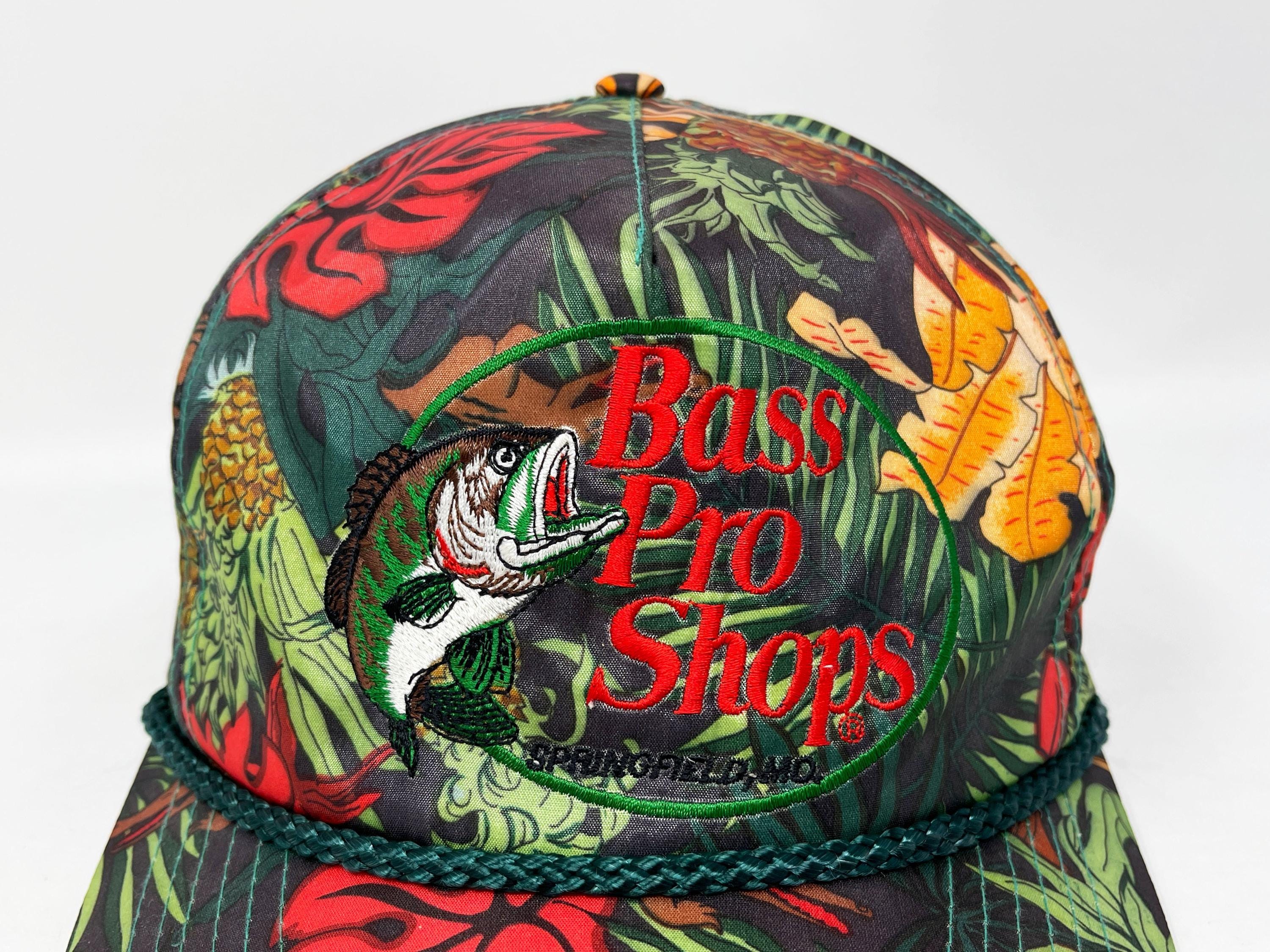 Vintage Bass Pro Shops Hat 90s Snapback Cap Floral Jungle