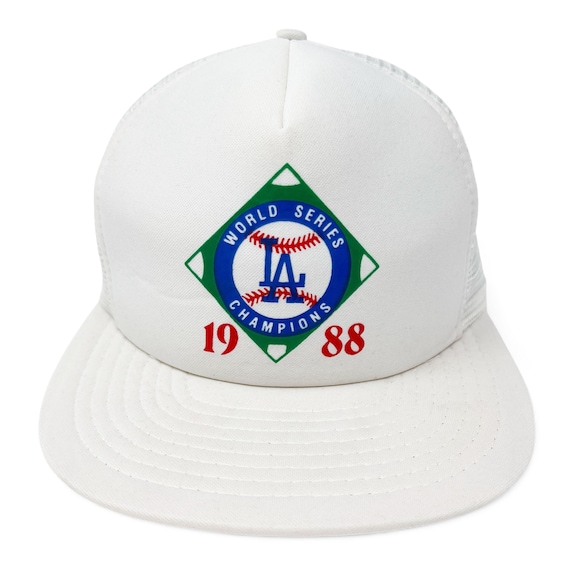 Vintage Dodgers Hat 80s Snapback Trucker Cap 1988 World Series