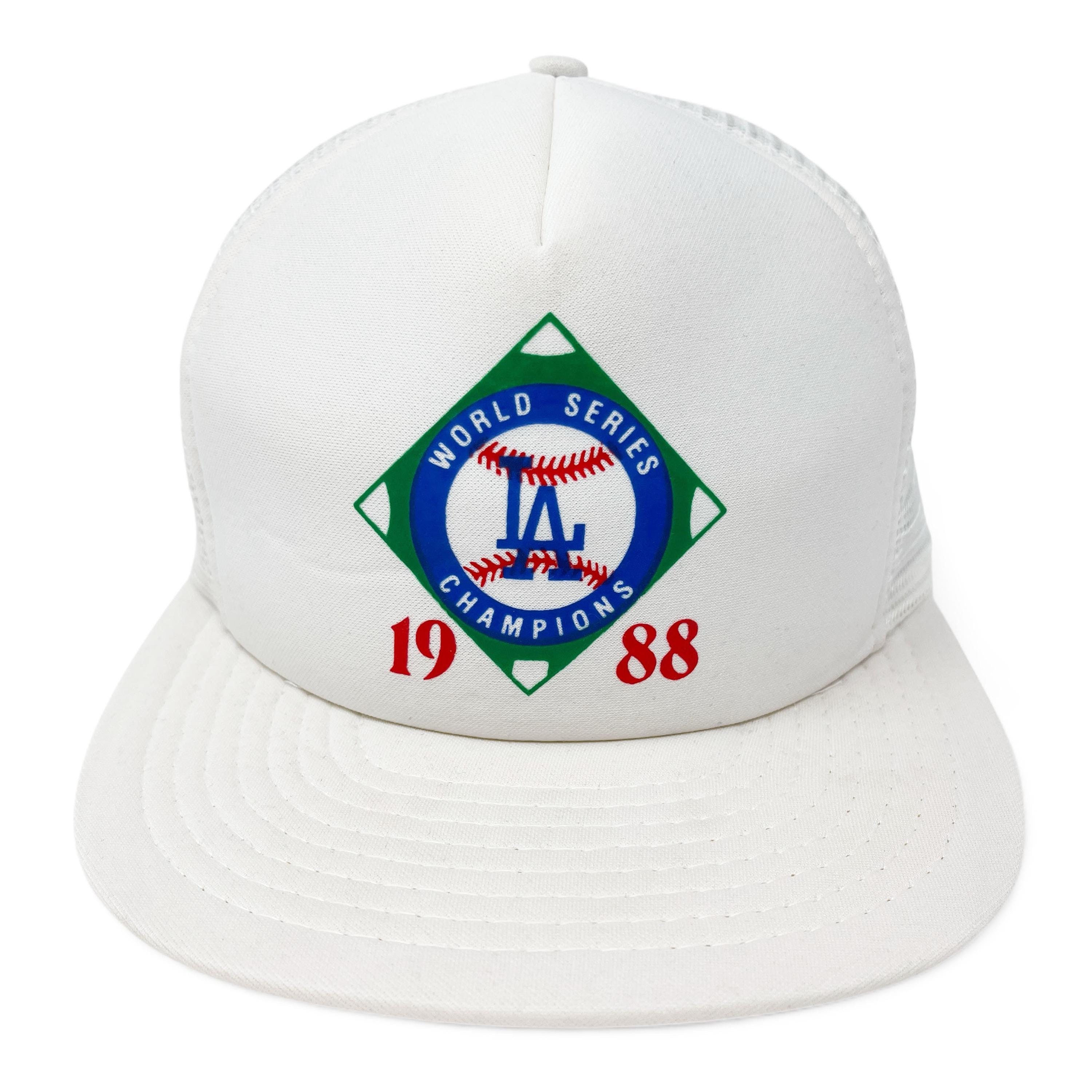 Vintage Dodgers Hat 80s Snapback Trucker Cap 1988 World Series