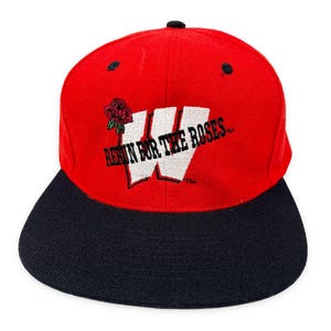 Boné vintage Wisconsin Badgers anos 90 1995 Rose Bowl Snapback Boné NCAA Football H19