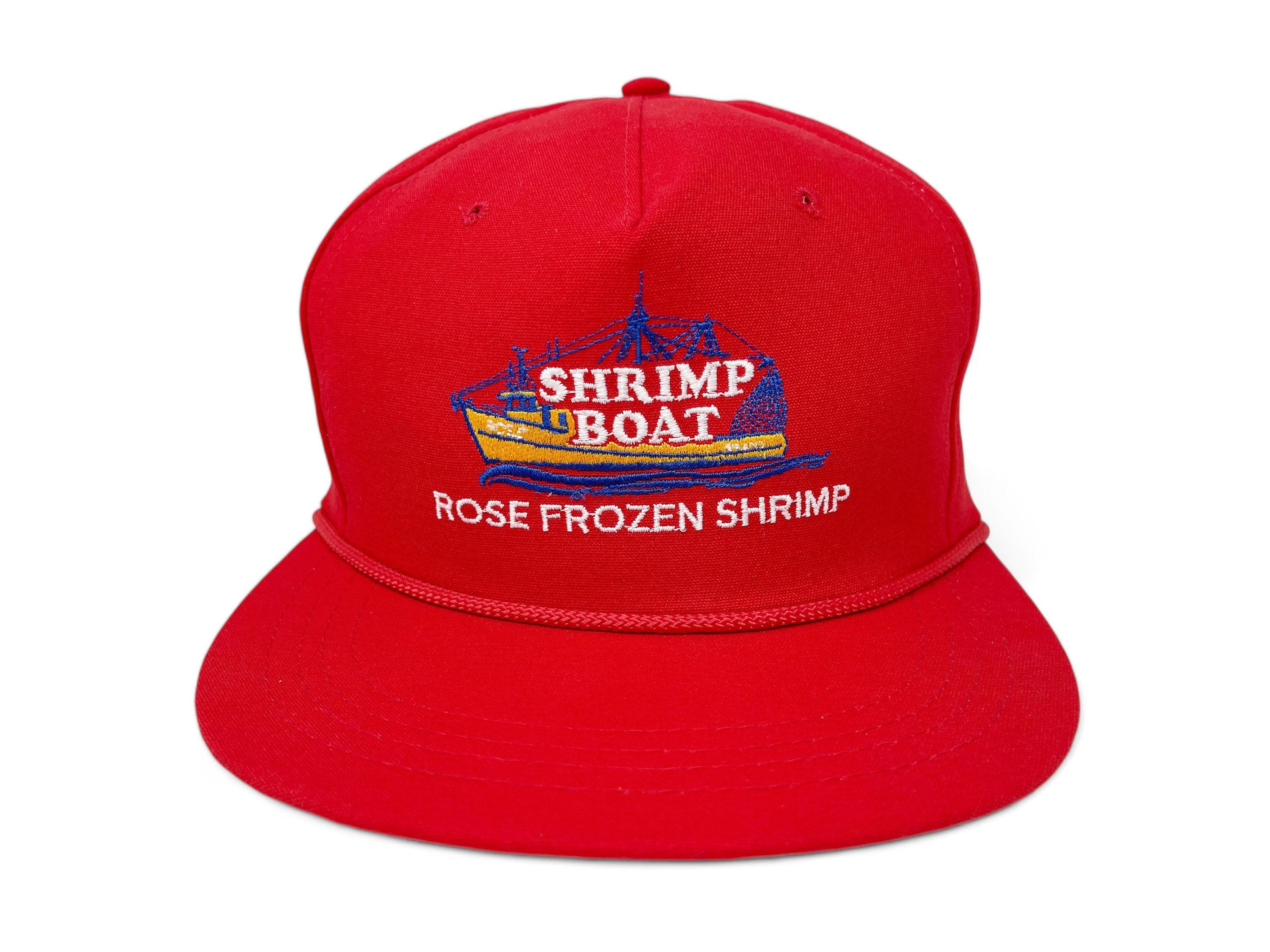 Vintage Shrimp Boat Hat 80s 90s Strapback Cap Fishing Shrimping