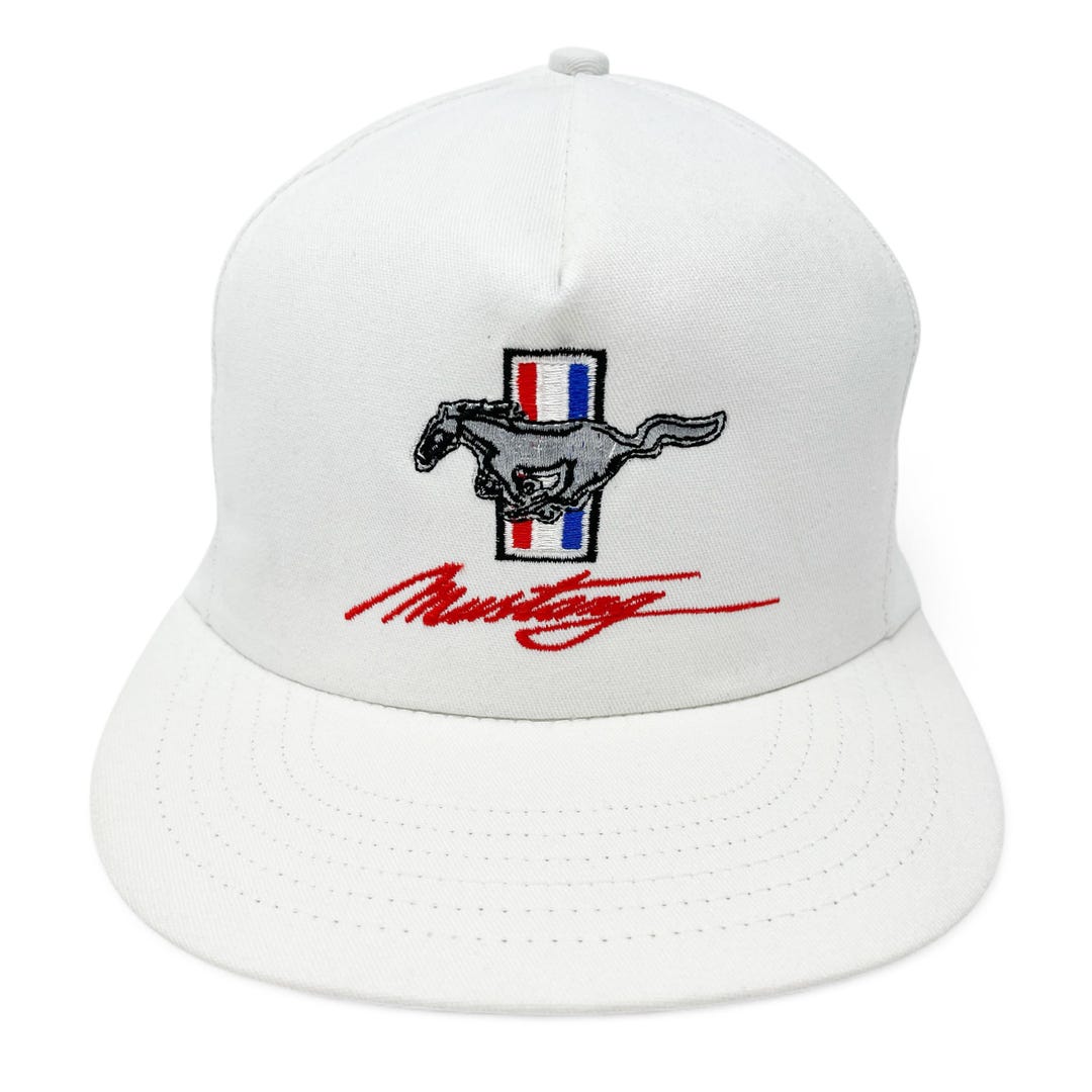 Vintage Ford Mustang Hat 80s 90s Snapback Cap Racing White H02 - Etsy