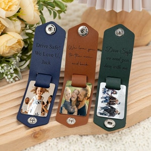 Porte-clés personnalisé, porte-clés en cuir avec photo et texte, cadeau d’anniversaire pour lui, cadeau pour le nouveau papa, cadeau de la fête des pères, cadeau pour hommes