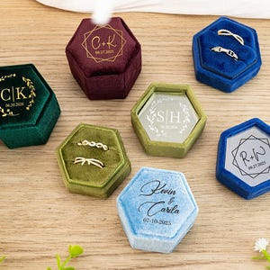Gepersonaliseerde Velvet Ring Box, Trouwring Box, Verlovingsring Box, Voorstel Ring Box, Huwelijkscadeau, Verjaardagscadeaus, Valentijnsdag cadeau