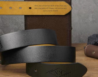 Cinturón personalizado para hombre, cinturón de cuero grabado, regalo de aniversario para esposo o novio, cinturón personalizado para papá o abuelo, regalo para el Día del Padre.