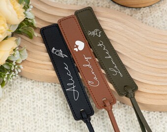 Leather Bookmark with Symbol & Name, Personalized Bookmark, Book Lover Gift, PU Leather Bookmark, Mother's Day Gift, Bookmark Gift for Women