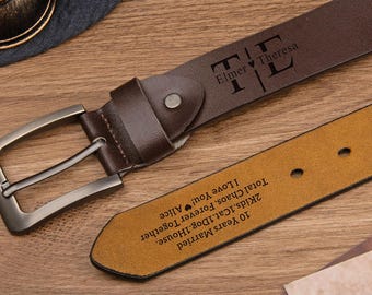 Cinturón personalizado hecho a mano, regalo divertido para esposo, cinturón grabado, regalo de aniversario para hombres, cinturón de cuero para papá, cuero genuino, regalo de cumpleaños