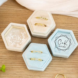 Trouwringdoos, fluwelen ringdoos, gepersonaliseerde aanzoeksringdoos, verlovingsringdoos, dubbele ringdoos, trouwherinneringsringdoos, jubileumcadeau