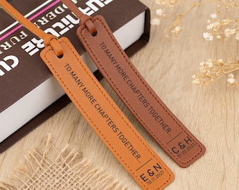 Leather Bookmark for 3rd Anniversary Gift,Personalized Bookmark,Anniversary Gift for Couple,Special Date Bookmark,Reading Leather Keepsake