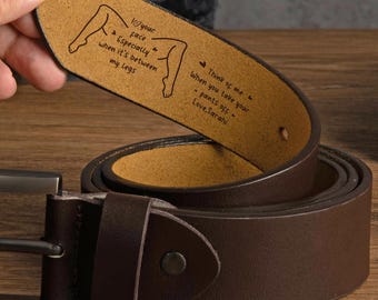 I Love Your Face Especially When It's Between My Legs Leather Belt, Custom Engraved Leather Belt, Anniversary Gift for Boyfriend Husband