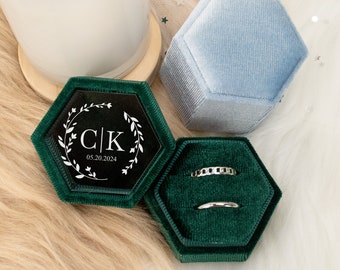 Gepersonaliseerde Velvet Ring Box, Trouwring Box, Verlovingsring Box, Voorstel Ring Box, Huwelijkscadeau, Verjaardagscadeaus, Valentijnsdag cadeau