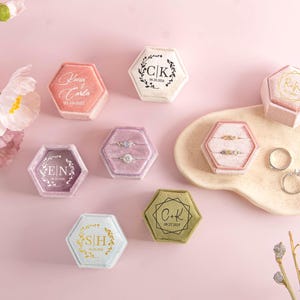 Caixa para alianças de casamento, Caixa de veludo para alianças, Caixa personalizada para pedido de casamento, Caixa para alianças de noivado, Caixa dupla para alianças, Caixa para alianças de casamento como lembrança, Presente de aniversário