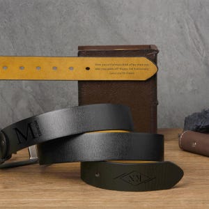Engraved Genuine Leather Belt for Men, Personalized Belt for Husband Boyfriend, Anniversary Gift for Fiancé, Funny Valentines Gift for Him image 7