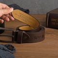 Engraved Genuine Leather Belt for Men, Personalized Belt for Husband Boyfriend, Anniversary Gift for Fiancé, Funny Valentines Gift for Him