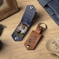 Custom Leather Keychain with Photo, Wedding Anniversary Gift, Personalized Key Chain for Him, Car Key ring, Birthday Gift,Photo Gift for Men product logo