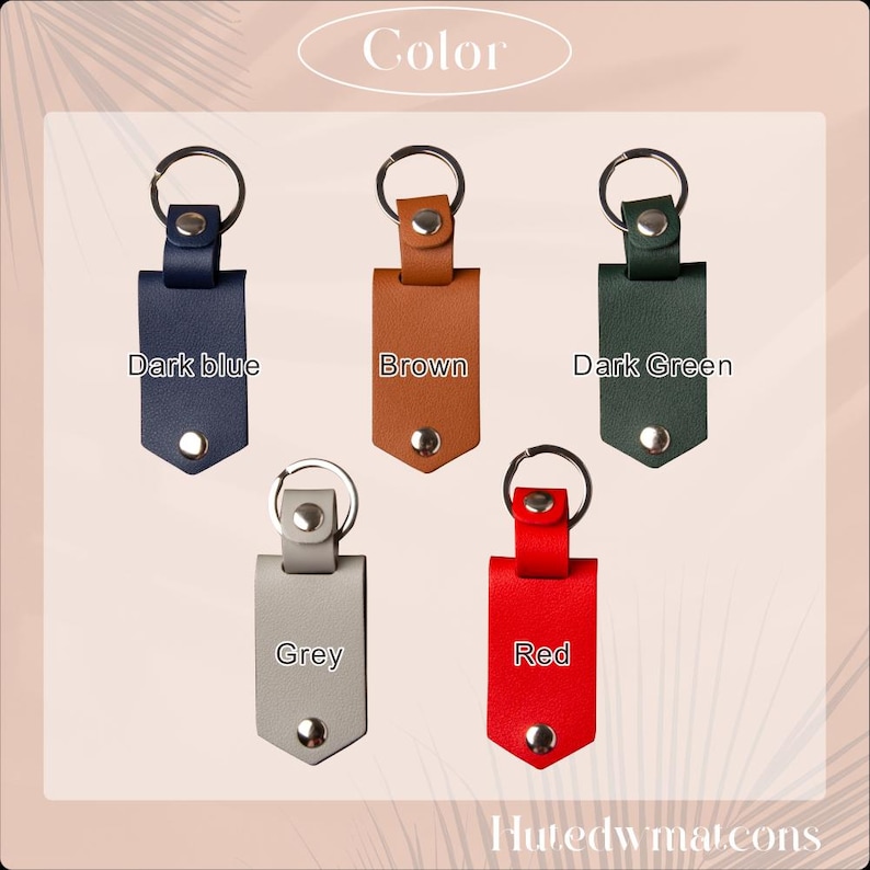 Leather Keychain with Photo and Text, Personalized Keychain for Him, Anniversary Gift, Gift for New Dad, Father's Day Gift, Men's Gift image 4
