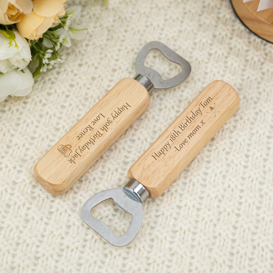 Personalized Wooden Beer Bottle Opener, Beer Bottle Opener, Wedding