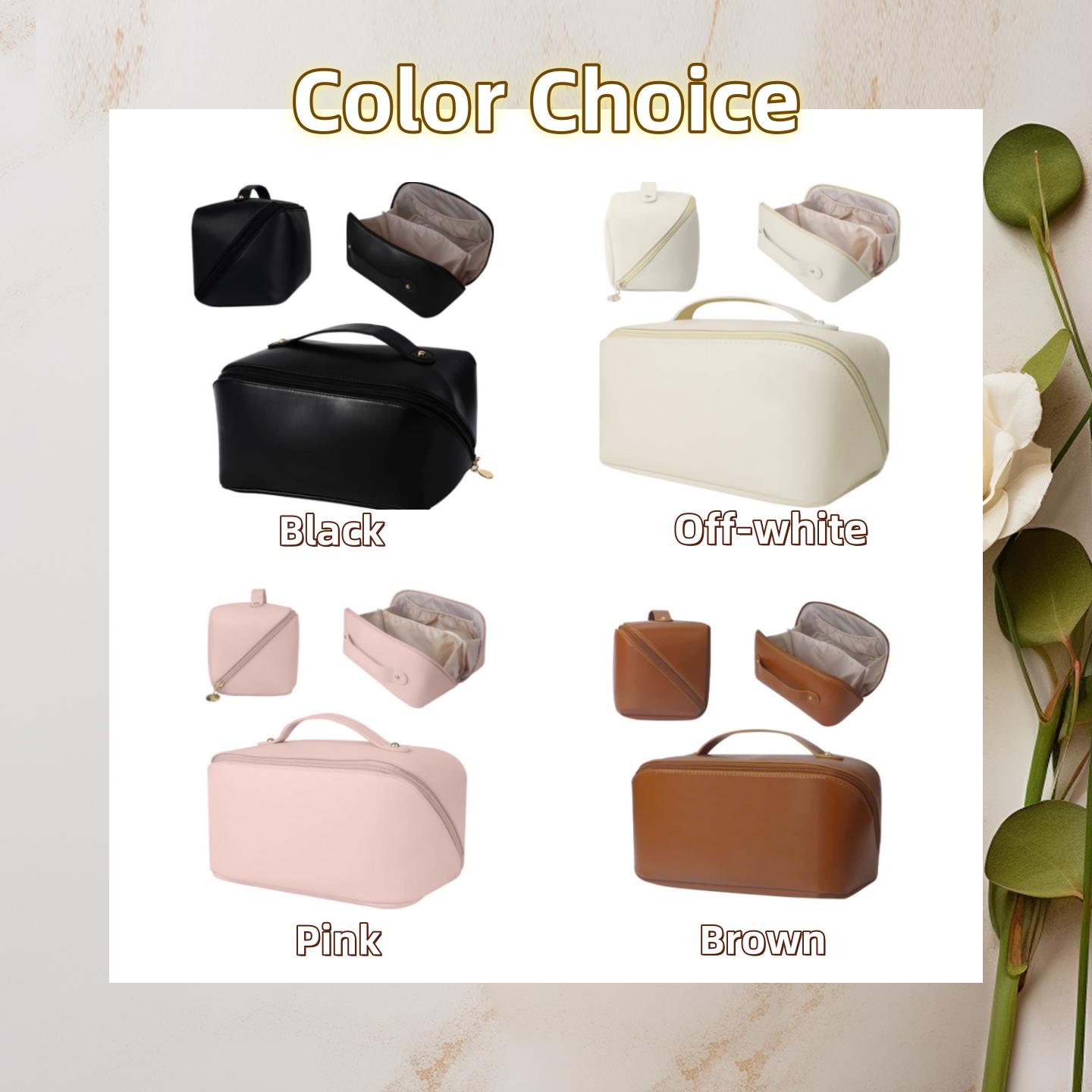 Personalized Birth Flower Makeup Bag, Watercolor Flower Makeup Bag for Bridesmaid, Leather Cosmetic Bag for Women, Christmas Gift for Her