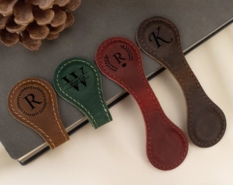 Personalized Leather Magnetic Bookmarks, Engraved Initials/Name Magnetic Book Mark, Gift for Readers,Book Lover Gifts, Gift for Men/Women