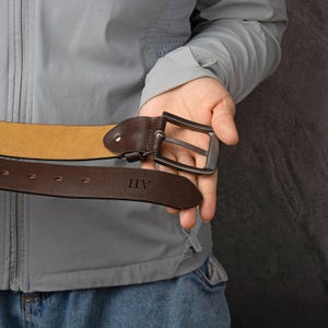 Engraved Genuine Leather Belt for Men, Personalized Belt for Husband Boyfriend, Anniversary Gift for Fiancé, Funny Valentines Gift for Him image 9