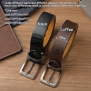 Engraved Genuine Leather Belt for Men, Personalized Belt for Husband Boyfriend, Anniversary Gift for Fiancé, Funny Valentines Gift for Him image 4