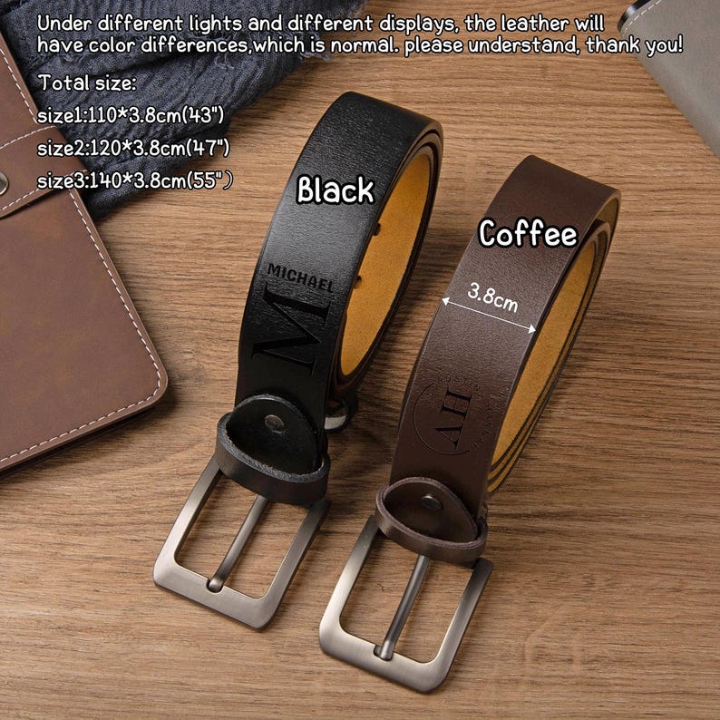 Engraved Genuine Leather Belt for Men, Personalized Belt for Husband Boyfriend, Anniversary Gift for Fiancé, Funny Valentines Gift for Him image 4
