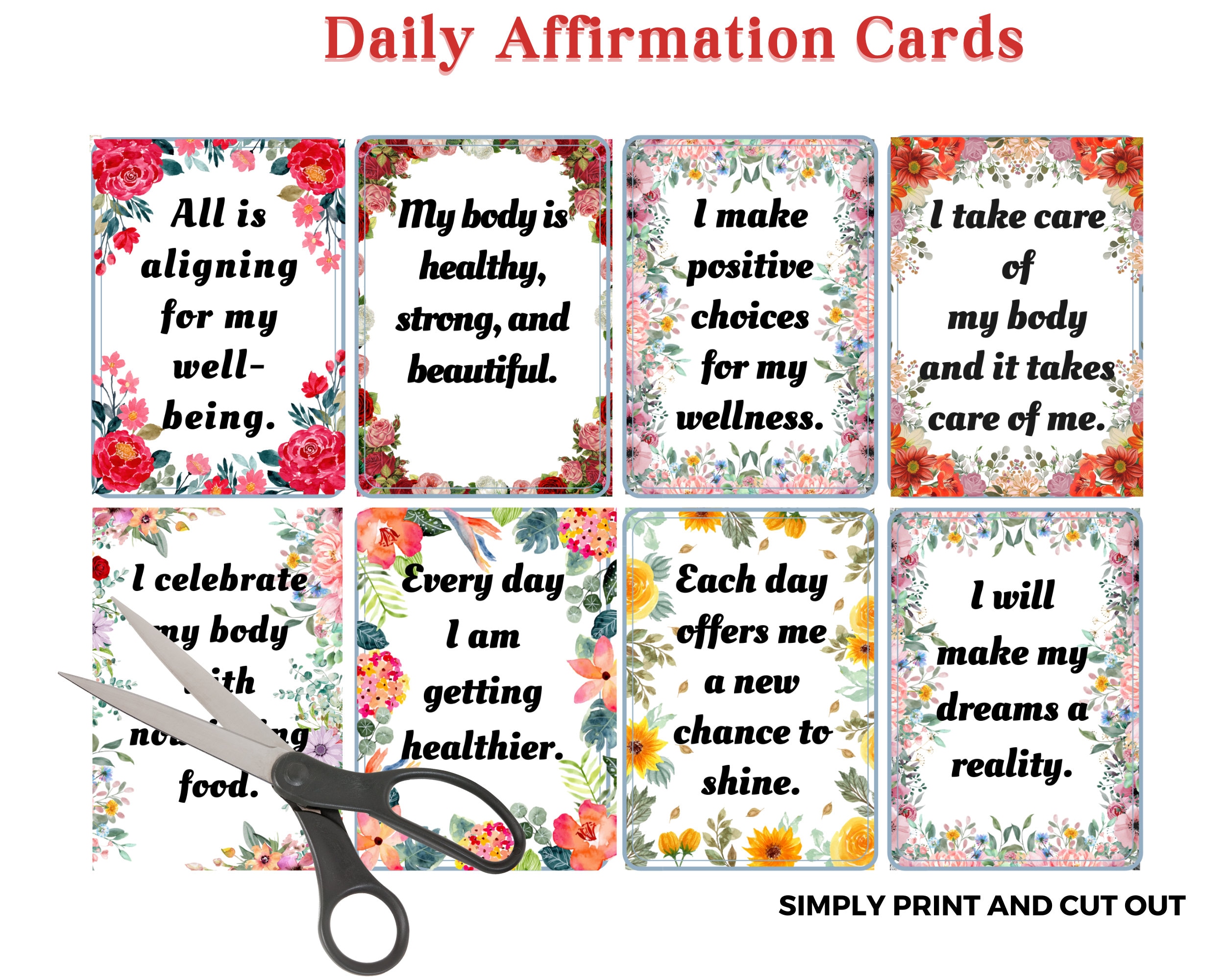 63 Daily Affirmation Cards Printable, Affirmation Cards Digital, Vision ...