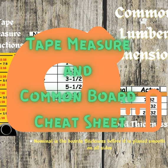 Tape Measure and Common Lumber Cheat Sheet 8x 11 Poster Etsy