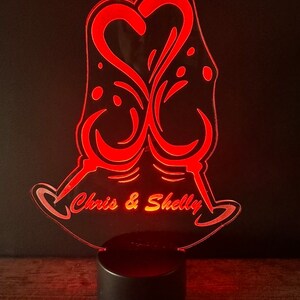 Customizable double wine glass led light