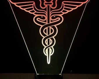 Medical Symbol the Caduceus LED light